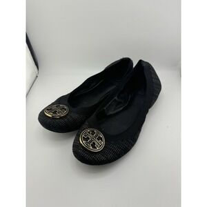 Tory Burch Caroline ballet Mesh flats Womens Size 7.5 Us Black